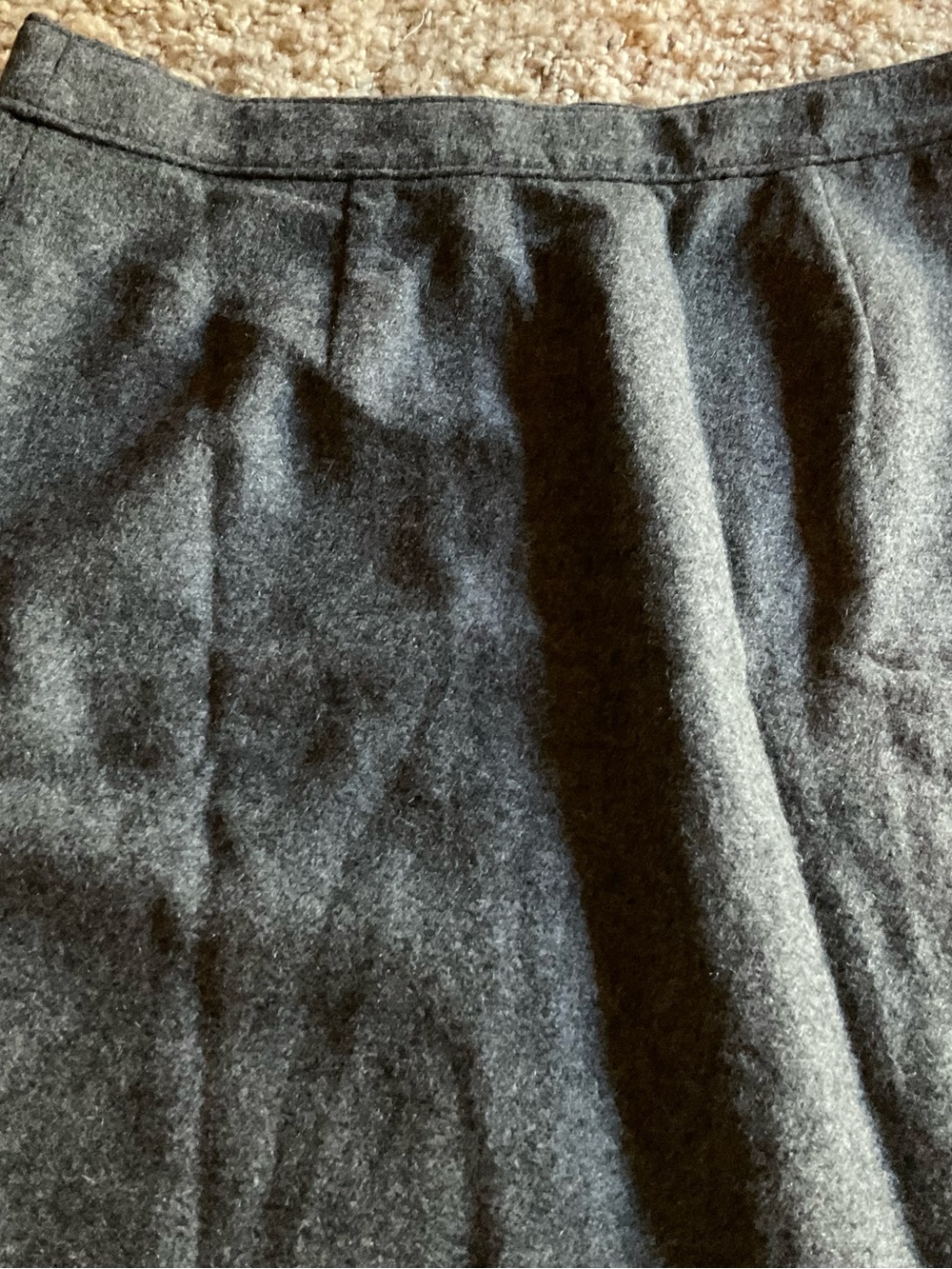 Madewell Studio Zip A-line Charcoal Gray Zip-Front Mini Skirt NWT - Picture 4 of 9